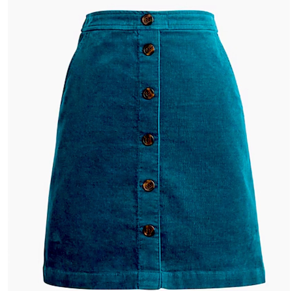 J Crew Corduroy Button-Front Mini Skirt